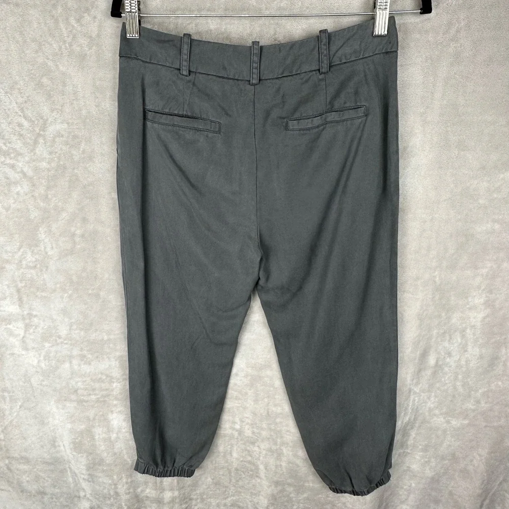 Free People Pants Womens 0 Gray Jogger Cropped Trouser Pleated Front Pockets